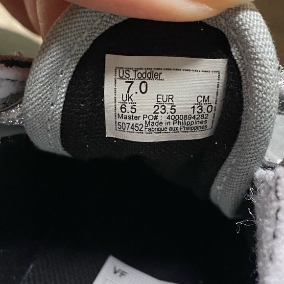 New old skool Vans toddler glitter Checkerboard Silver white Sneakers - Picture 5 of 6